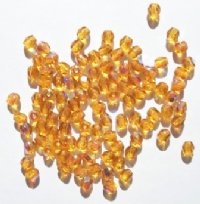 100 4mm Faceted Topaz AB Firepolish Beads
